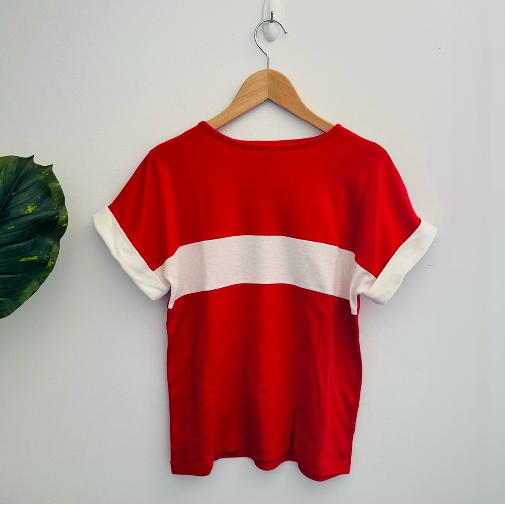 SIMPSONS | Red Colour block Short Sleeve Tee Medium